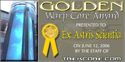 TrekCore Golden Warp Core Award
