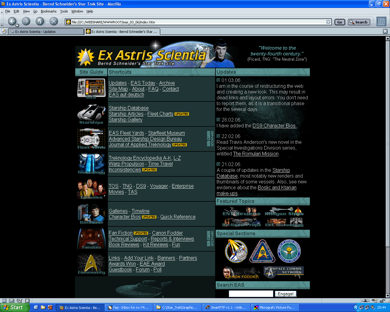 Ex Astris Scientia Eas Site History