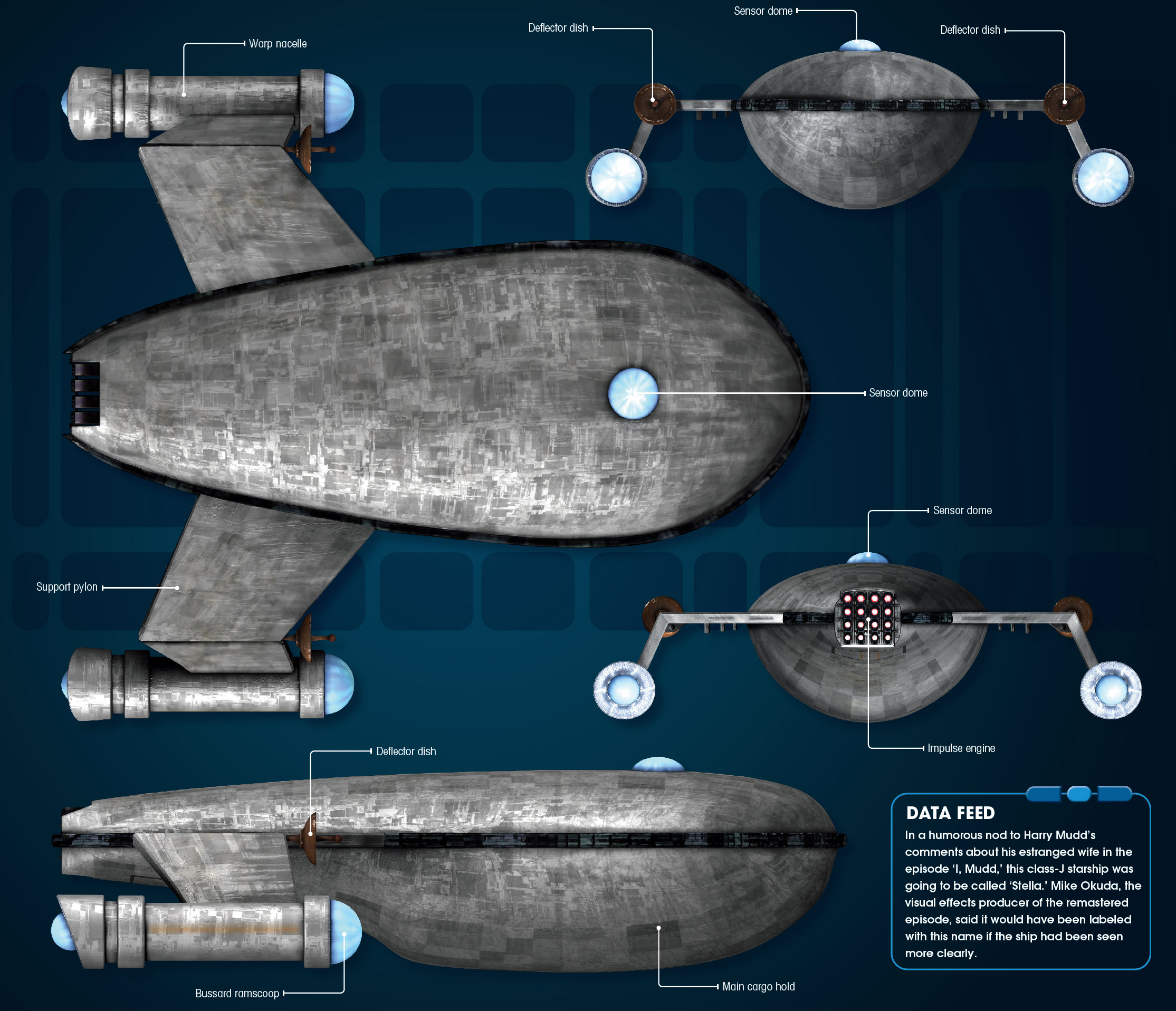 Ausgabe #79 Eaglemoss Star Trek Harry Mudd's Class-J Starship Druckguss Modell 